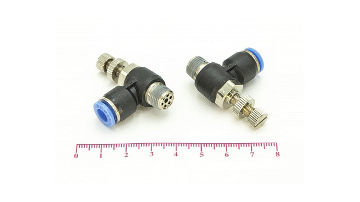 Фитинг угловой с дросселем SL6-01 (R1/8